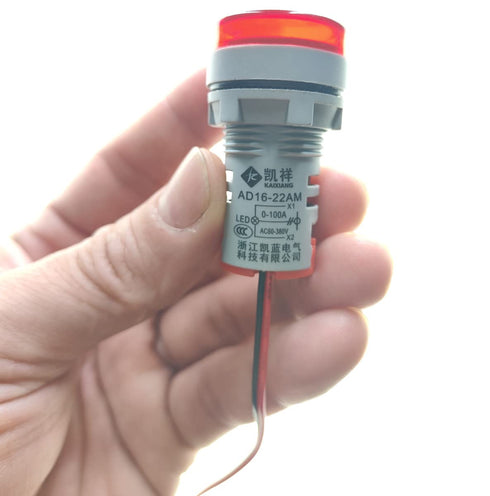 3pcs Digital Display AC Current Indicator, 22mm Round Head LED Current Tester 0~100A Ammeter Monitor