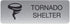 Tornado Shelter Indoor Adhesive Mount Door and Wall Sign for Restaurants and Small Businesses 3" x 9" - Silver