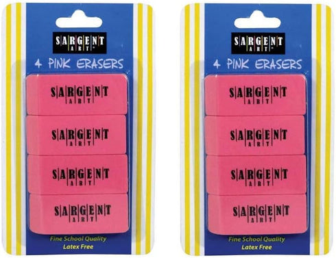Sargent Erasers (8 Count) for School Supplies