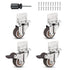 Heavy Duty Casters Set of 4 with Brake, L-Shape Side Mount TPR Plate Caster Wheels for Baby Bed, Carts, Kitchen