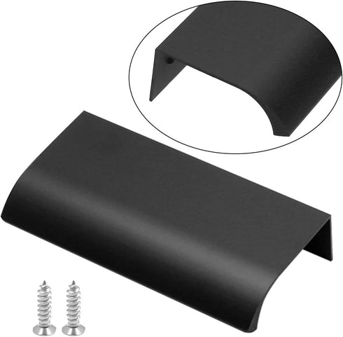 12Pcs 80mm/3.15" Mount Finger Edge Pull, Aluminum Concealed Handle for Home Kitchen Door Drawer Cabinet