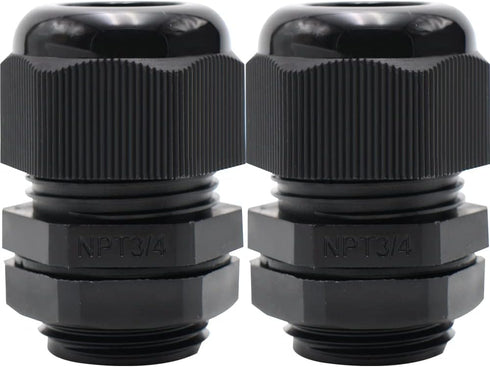 Cable Glands 3/4 Inch Nylon Waterproof Cable Connector, IP68 Waterproof Cable Range 13-18mm, 12 Pack