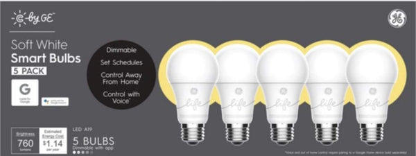 9.5W (60W Replacement) C by GE C-Life Soft White Smart Bulbs (5