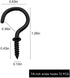 72 Pcs Black Ceiling Screw Hooks, 7/8 Inch Screw-in Light Hanging Cup Hooks