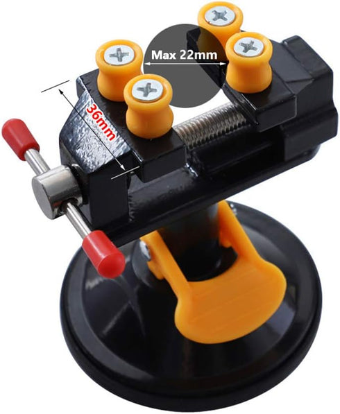 Yakamoz Universal Mini Suction Vise Clamp 360 Degrees Drill Press Vise Table Bench Vice for DIY Jewelry
