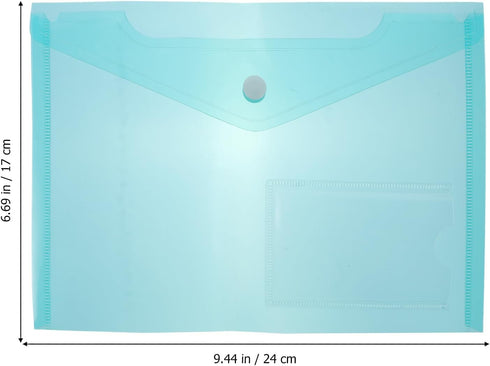 Plastic Envelope, 30pcs Poly Envelopes with Snap Closure, A5 Letter Size File Bag for Office School Work