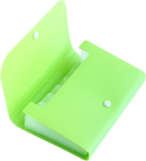 Expanding File Folder - Green Mini Organizer with 12 Pockets and Tabs for Cards, Coupons, Receipts, Tax Items, 7x4.5