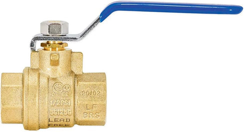 Eastman 1/2 Inch IPS Heavy Duty Full Port Ball Valve, Brass Plumbing Fitting, Model 20045LF