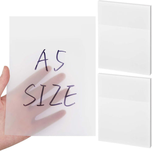 Gueevin 100 Sheets Transparent Sticky Notes / 5.5 x 8 Inch Extra Large Clear Self-Sticky Notes / Jumbo Translucent Paper
