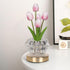4 16 Tulip Table Lamp, Modes Color Changing Acrylic Crystal Night Light with Remote, Rechargeable Touch Artificial