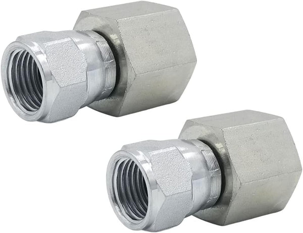 (2-PACK) 6506-08-08 Hydraulic Hose Adapter Fitting 1/2" Female NPTF x 1/2" Female JIC 37° Swivel