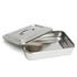 Stainless Steel Instrument Tray Organizer Holder with Lid and Handle Grip