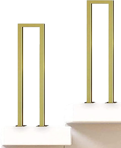 PAUANI U-Shaped Iron Stairway Guardrails - Indoor Stair Railing Handrail, Gold Retro Safety