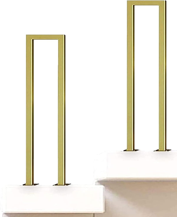 PAUANI U-Shaped Iron Stairway Guardrails - Indoor Stair Railing Handrail, Gold Retro Safety