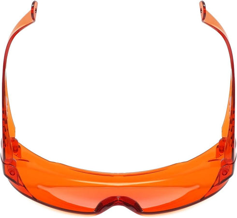 Calabria Orange Fitover Dental Safety Glasses, Protection for Teeth Whitening LED Light, Blue/Red Light Goggles