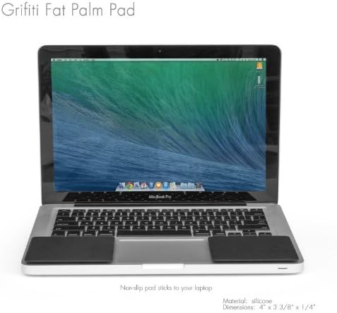 GRIFITI Fat Palm Pads 1/4" Thick Laptop Wrist Rest, 2 Pads, Ergonomic Carpal Tunnel Support, Smooth Skin Surface