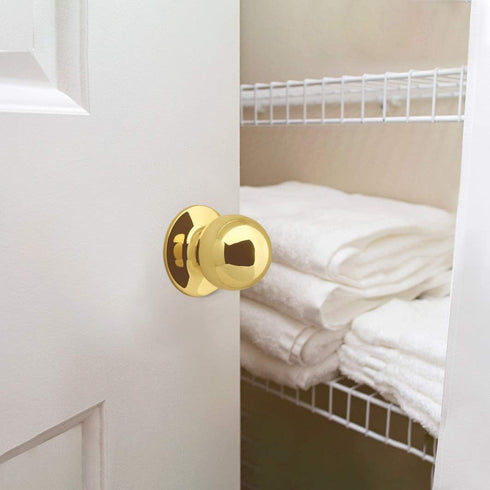 Design House 782912 Polished Brass Ball Passage Hall and Closet Door Knob