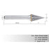 SM-5 Tungsten Carbide Burr, Pointed Cone Shape Double Cut Rotary Burrs File (1/2'' Cutter Dia, 1'' Cutter Length)