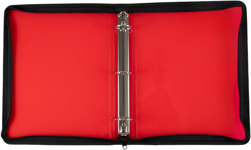 JAM PAPER Plastic Zipper 1.5 inch Binder - Red 3 Ring Binder - Sold Individually by JAM Paper