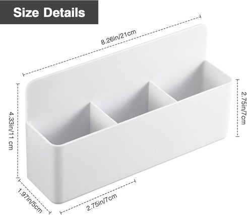 MoKo Magnetic Dry Erase Marker Holder, Durable Storage Organizer for Whiteboard, Refrigerator, Locker - White