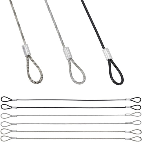 arricraft 18 Pcs 3 Colors Stainless Steel Cable with Double Loops, 11.81"
