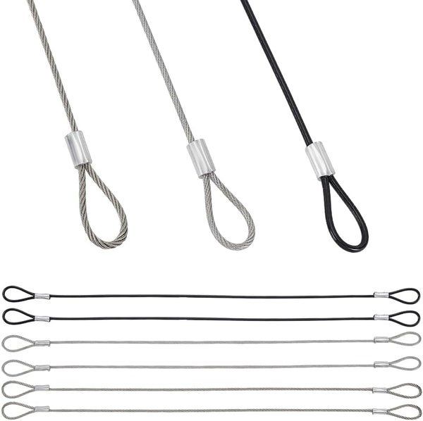 arricraft 18 Pcs 3 Colors Stainless Steel Cable with Double Loops, 11.81"