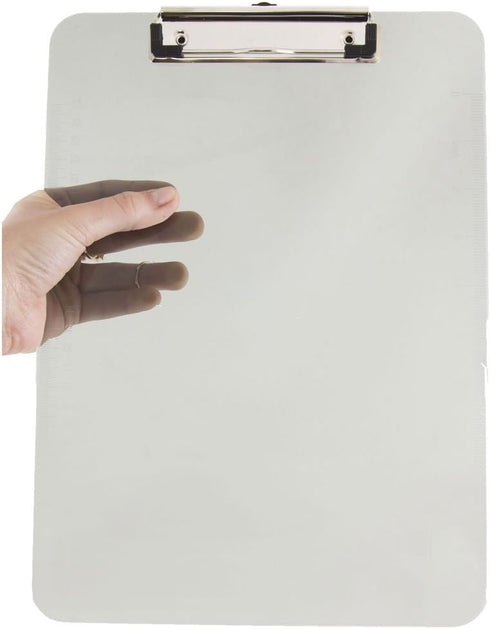 JAM PAPER Plastic Clipboards, Letter Size (9 x 12.5), Smoke Grey, Clip Board Sold Individually