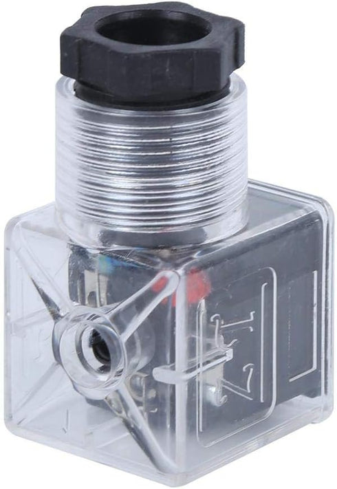 5Pcs Hydraulic Solenoid Valve Solenoid Coil Plug, Transparent Universal with Light, DC24 (5 Sold at a Time)
