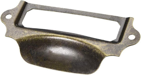 uxcell Vintage Iron Label Holder Pull Handles for Cabinet Cupboard, Bronze Tone 90x41mm Pack of 5