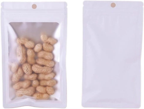 IRTGFHJE Flat Lock Bags 100PCS Flat Matte Aluminum Foil Ziplock Packaging Bag DIY