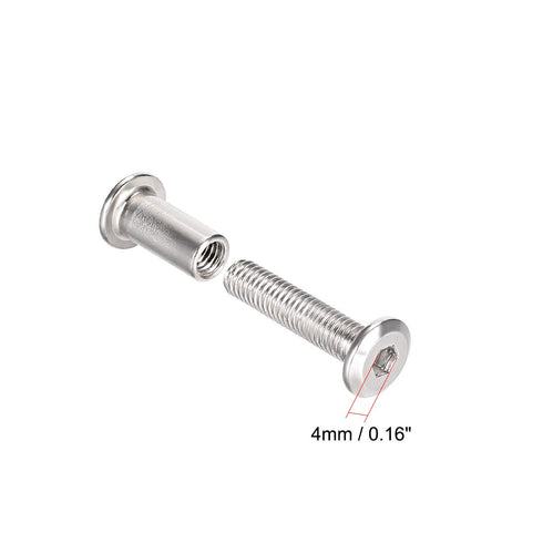 uxcell 10 Sets Screw Post for 5/16"(8mm) Hole Dia, Male M6x20mm, Female 6x18mm Carbon Steel Leather Fastener