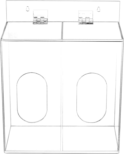 QWORK Acrylic Face Mask Dispenser Box, Clear Holder with Lid for Disposable Masks, Gloves, Hairnets