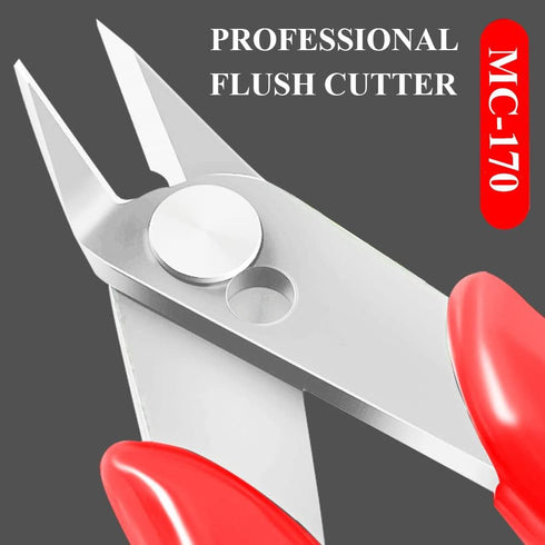 2 Pack Flush Cutters MC-170, MONVICT Wire Cutters 5 Inch Side Cutting Pliers for Cables, Wires, and 3D Printing Needs