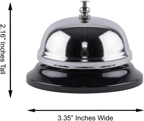 Super Z Outlet Call Bell 2-Pack - Classic Stainless Steel Service Bell for Desk, Counter, Reception, 3.35",