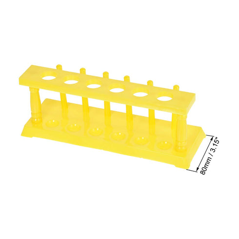 uxcell Test Tube Holder Rack, 6 Wells, 6 Pins for 18-21mm Tubes (Yellow, 2Pcs)