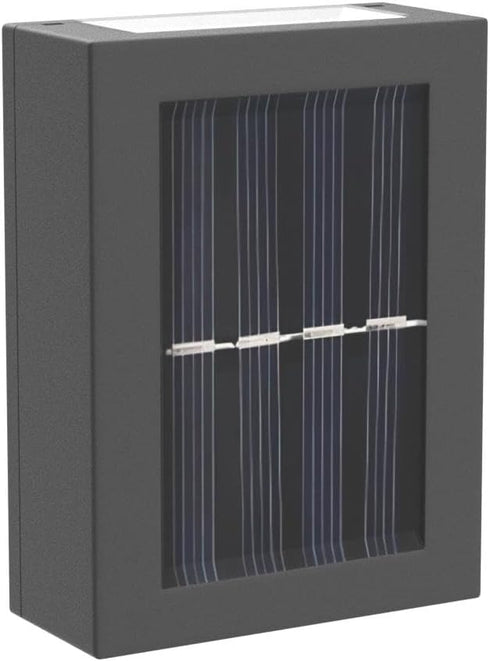 CALIDAKA 2 Pack LED Solar Wall Light - Up and Down Outdoor Security Lamps, IP65 Waterproof for Home Garden