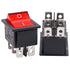 Twidec 2Pcs Rocker Switch 6 Pins 2 Position ON/ON AC 10A/125V 6A/250V DPDT Red LED Light Illuminated Toggle Switch