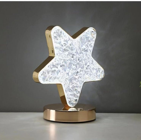 Star Lamp, 3 Colors Stepless Dimmable Table Lamp, Touch Control Star Light, USB Rechargeable Beside Lamp, Cute Night Light for Bedroom Living Room Home Decor(Star) by Yinhamnl