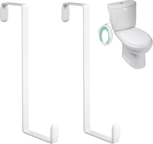 TOYMIS 2pcs Potty Seat Hooks, Multifunctional Z-Shaped Over Door Hooks No Drill Mounting