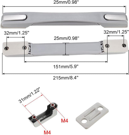 uxcell Gray Luggage Handle | 220mm Long Strap Grip Replacement for Suitcase