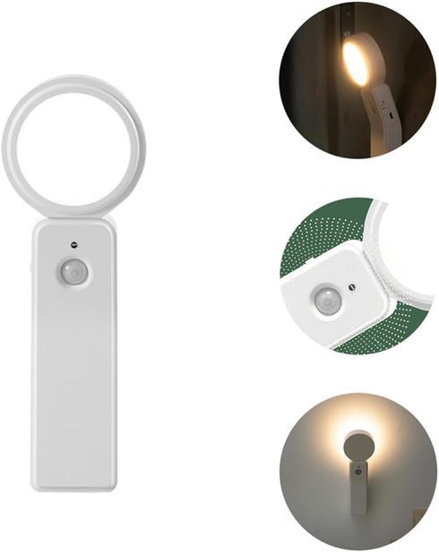 Luxshiny LED Intelligent Human Body Induction Night Light Small Rechargeable Bedside Lamp with Warm Soft Eye-Protection