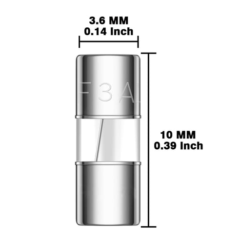 3A 125V Ts-66 3 125 3.6x10MM 0.14x0.39 Inch F3AL125V 3AMP 125Volt C9 C7 (Pack 50 VEXUNGA Christmas Light Fuses Amp Max