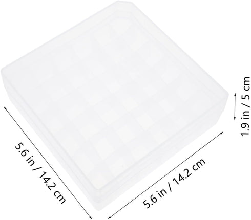 Mobestech Plastic Storage Box, 5.59X5.59X1.97 inches, Portable Sample Vial Case for Labs Storage