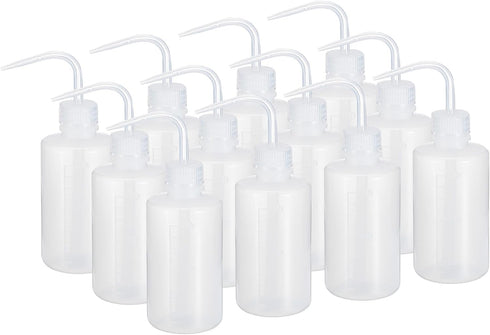 PATIKIL 250ml Wash Bottle, 12pcs Plastic Squeeze Bottle, Narrow Mouth Bottle for Lab Cleaning, Washing, Irrigation