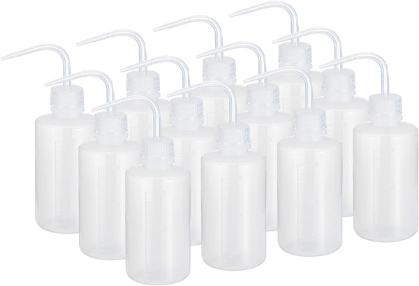 PATIKIL 250ml Wash Bottle, 12pcs Plastic Squeeze Bottle, Narrow Mouth Bottle for Lab Cleaning, Washing, Irrigation