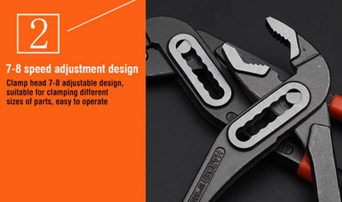 Edward Tools Pro Water Pump Pliers 10 - Heavy Duty Groove Joint Pliers with Quick Adjust and Ergo Grip Handle