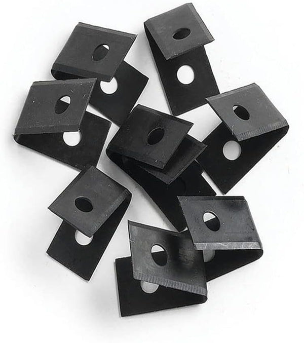 40 Packs Black Matt PVC Floor Vinyl Welding Grooving U V Blade - Stainless Steel Slotted Blade Hardware Tool