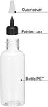 MECCANIXITY 50Pcs 2oz/60ml Squeeze Bottles, Clear Dispensing Bottles with Twist Cap Lids for Ketchup, Mustard, and