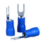 16-14 AWG 100Pcs Insulated Fork Spade Wire Connectors, SV2-3 U Type Electrical Crimp Terminals Kit