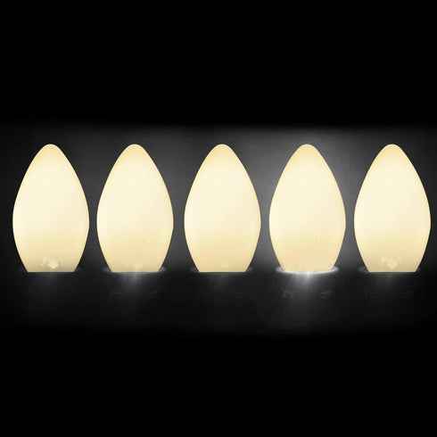 25 Pack C7 White LED Replacement Bulbs 0.6 Watt E12 Base Indoor Night Light for Christmas Decor